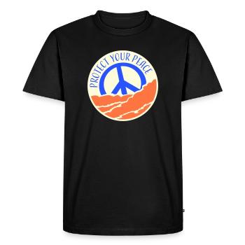 Protégez votre paix Santé mentale Pleine conscience - T-shirt Premium bio Homme - noir - Devant - Nico (187cm)