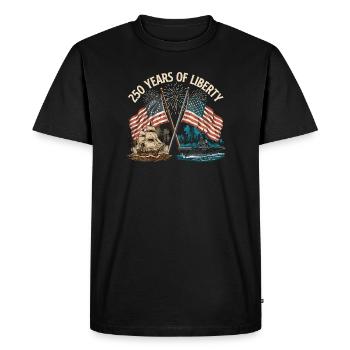 250 Years of Liberty USA 1776 to 2026 Patriotic  - Men's Premium Organic T-Shirt - black - Front - Nico (187cm)