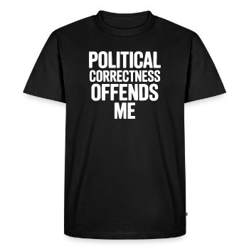 Political Correctness Offends Me - Men's Premium Organic T-Shirt - black - Front - Nico (187cm)