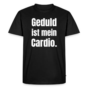 La patience est mon motif cardio - T-shirt Premium bio Homme - noir - Devant - Nico (187cm)