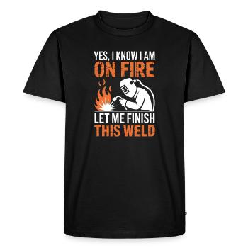 Welder Saying Profession Funny Welder Gift - Men's Premium Organic T-Shirt - black - Front - Nico (187cm)