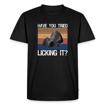 Drôle Geology Gift Vêtements lapidaires Collectionneur de pierres - T-shirt Premium bio Homme - noir - Devant - Nico (187cm)