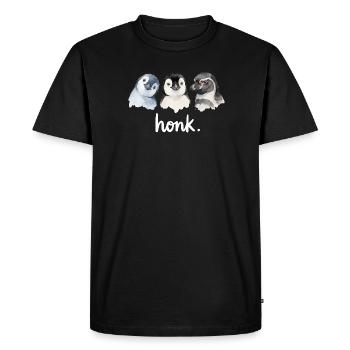 Bavardages drôles de manchots - T-shirt Premium bio Homme - noir - Devant - Nico (187cm)