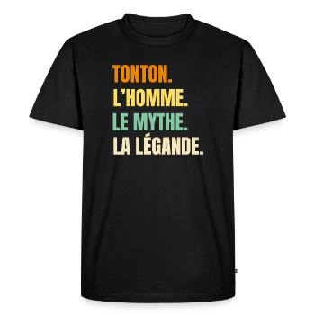 Custom Gift Tonton Man Legend Promoted Tonton 2026 - Men's Premium Organic T-Shirt - black - Front - Nico (187cm)