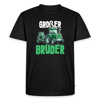 Big Brother Tractor Older Baby Siblings - Men's Premium Organic T-Shirt - black - Front - Nico (187cm)