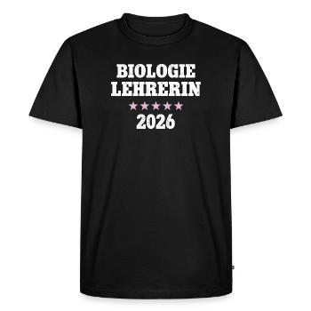 Biology Teacher 2026 Occupation Biology Teacher Biology - Men's Premium Organic T-Shirt - black - Front - Nico (187cm)