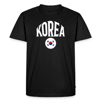 Korea - Men's Premium Organic T-Shirt - black - Front - Nico (187cm)