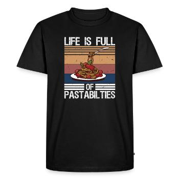 La vie d’amateur de pâtes est pleine de pâturages italien - T-shirt Premium bio Homme - noir - Devant - Nico (187cm)