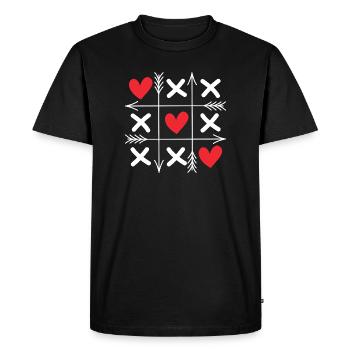 Tic Tac Toe Hearts Cute Matching Couples Valentine - Men's Premium Organic T-Shirt - black - Front - Nico (187cm)