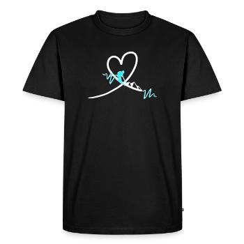 Le battement de cœur du skieur - T-shirt Premium bio Homme - noir - Devant - Nico (187cm)