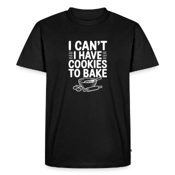 I Can't I Have Cookies to Bake - Men's Premium Organic T-Shirt - black - Front - Nico (187cm)