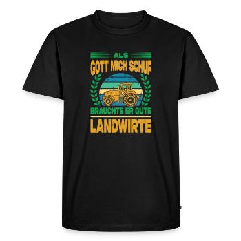 Agriculteur offre des cadeaux agricoles Tracteurs agricoles - T-shirt Premium bio Homme - noir - Devant - Nico (187cm)