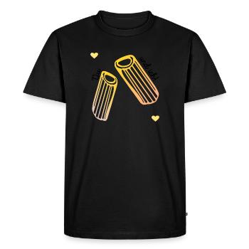 Valentine's Day Pasta Love - Men's Premium Organic T-Shirt - black - Front - Nico (187cm)