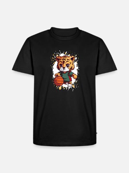 Tiger Basketball Dribbler - Men's Premium Organic T-Shirt - black