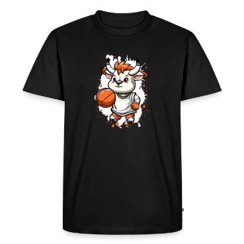 Basketball Bull Comic - T-shirt Premium bio Homme - noir - Devant - Nico (187cm)