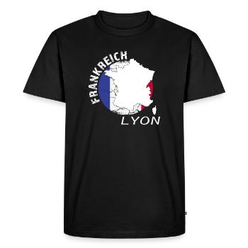 Lyon - T-shirt Premium bio Homme - noir - Devant - Nico (187cm)