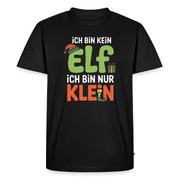 Je ne suis pas un elfe, juste petit - T-shirt Premium bio Homme - noir - Devant - Nico (187cm)