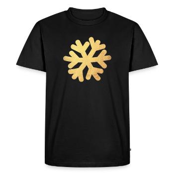 Snowflake Gold Christmas Decoration Snow Winter - Men's Premium Organic T-Shirt - black - Front - Nico (187cm)