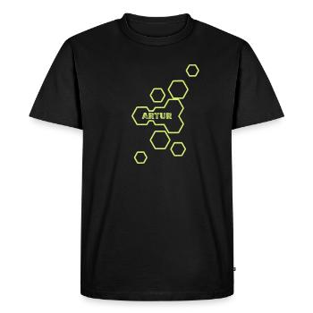 Artur comme nom - T-shirt Premium bio Homme - noir - Devant - Nico (187cm)