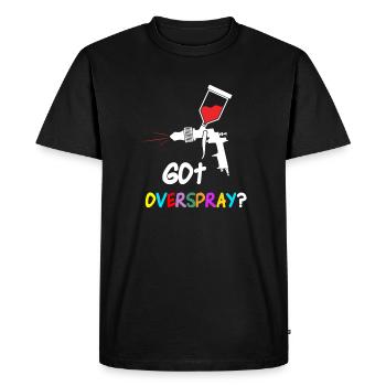 Peinture artistique colorée en surplomb - T-shirt Premium bio Homme - noir - Devant - Nico (187cm)