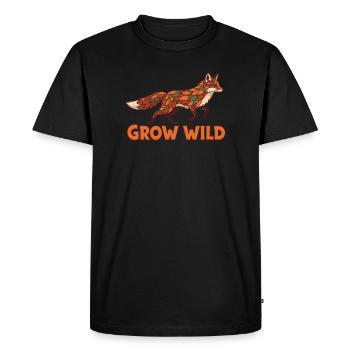 Le patchwork de renard des forêts pousse à l’état sauvage - T-shirt Premium bio Homme - noir - Devant - Nico (187cm)