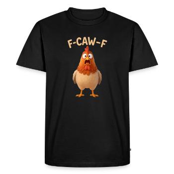 F-CAW-F Chicken - Funny Word Game - Chicken Meme - Men's Premium Organic T-Shirt - black - Front - Nico (187cm)