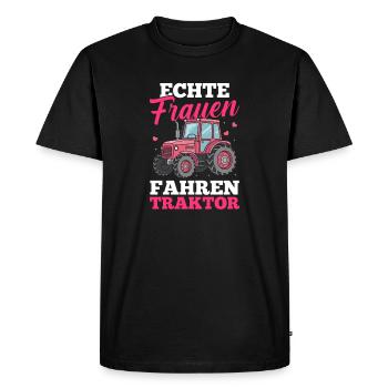 Tracteur Fermier Fermier Conducteur de tracteur Tracteur - T-shirt Premium bio Homme - noir - Devant - Nico (187cm)