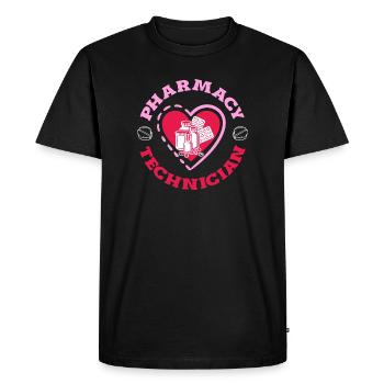 Pharmacien Technicien Pharmaceutique - T-shirt Premium bio Homme - noir - Devant - Nico (187cm)