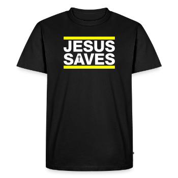 Jésus sauve Christian en disant - T-shirt Premium bio Homme - noir - Devant - Nico (187cm)