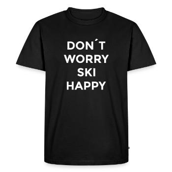 Don't Worry Ski Happy Après Ski Sayings - Men's Premium Organic T-Shirt - black - Front - Nico (187cm)