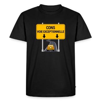 Exceptional lane sign for idiots - Men's Premium Organic T-Shirt - black - Front - Nico (187cm)