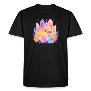 Petit hérisson dans le jardin de cristal - T-shirt Premium bio Homme - noir - Devant - Nico (187cm)