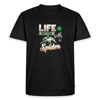La vie est meilleure avec une araignée - pour les fans d’araignées - T-shirt Premium bio Homme - noir - Devant - Nico (187cm)
