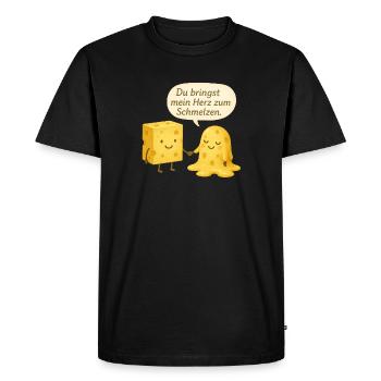 Le couple de la Saint-Valentin adore dire un amour drôle - T-shirt Premium bio Homme - noir - Devant - Nico (187cm)