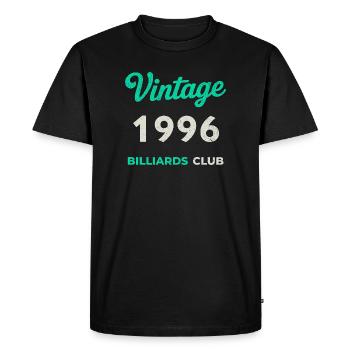 Vintage 1996 – Club de billard rétro Année de naissance - T-shirt Premium bio Homme - noir - Devant - Nico (187cm)
