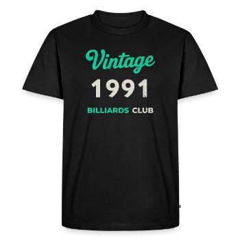 Vintage 1991 – Club de billard rétro Année de naissance - T-shirt Premium bio Homme - noir - Devant - Nico (187cm)