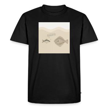 Da biste platt, nä – Lustiges Fisch Design - Men's Premium Organic T-Shirt - black - Front - Nico (187cm)