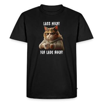 Grumpy Katze mit Kaffee Hoodie Morgenmuffel - T-shirt Premium bio Homme - noir - Devant - Nico (187cm)