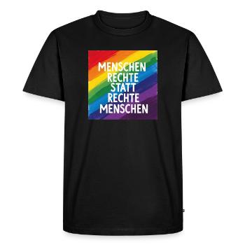Droits de l’homme au lieu d’arc-en-ciel des personnes de droite - T-shirt Premium bio Homme - noir - Devant - Nico (187cm)