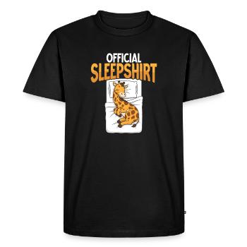 Girafe dans le lit chemise de nuit - T-shirt Premium bio Homme - noir - Devant - Nico (187cm)