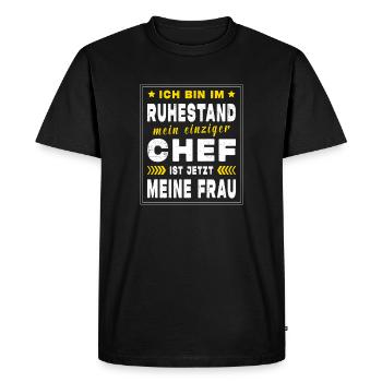 Retired Retirement Gift Idea - Men's Premium Organic T-Shirt - black - Front - Nico (187cm)