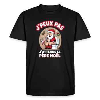 Noël 2025 Drôle Père Noël Mignon Cadeau - T-shirt Premium bio Homme - noir - Devant - Nico (187cm)