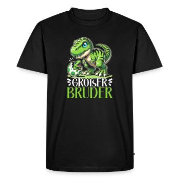 Motif de frère et de sœur dinosaure dinosaure Big Brother - T-shirt Premium bio Homme - noir - Devant - Nico (187cm)