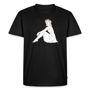 Rose – Line Art Summer Motif - Men's Premium Organic T-Shirt - black - Front - Nico (187cm)