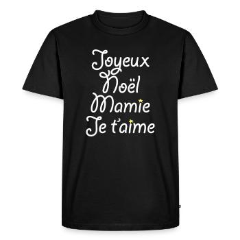 Joyeux Noël Mamie Je t'aime - T-shirt Premium bio Homme - noir - Devant - Nico (187cm)