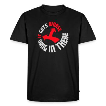 Tiens bon, ça empire. Drôle de plaisir. Dire - T-shirt Premium bio Homme - noir - Devant - Nico (187cm)