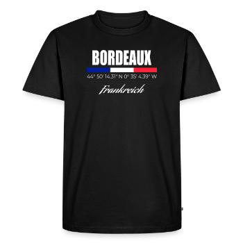 Bordeaux - T-shirt Premium bio Homme - noir - Devant - Nico (187cm)