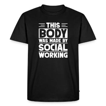 Social Worker Quote This Body Was Made By Social - Men's Premium Organic T-Shirt - black - Front - Nico (187cm)