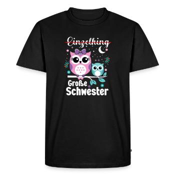 Big sister Owls Older baby Siblings - Men's Premium Organic T-Shirt - black - Front - Nico (187cm)