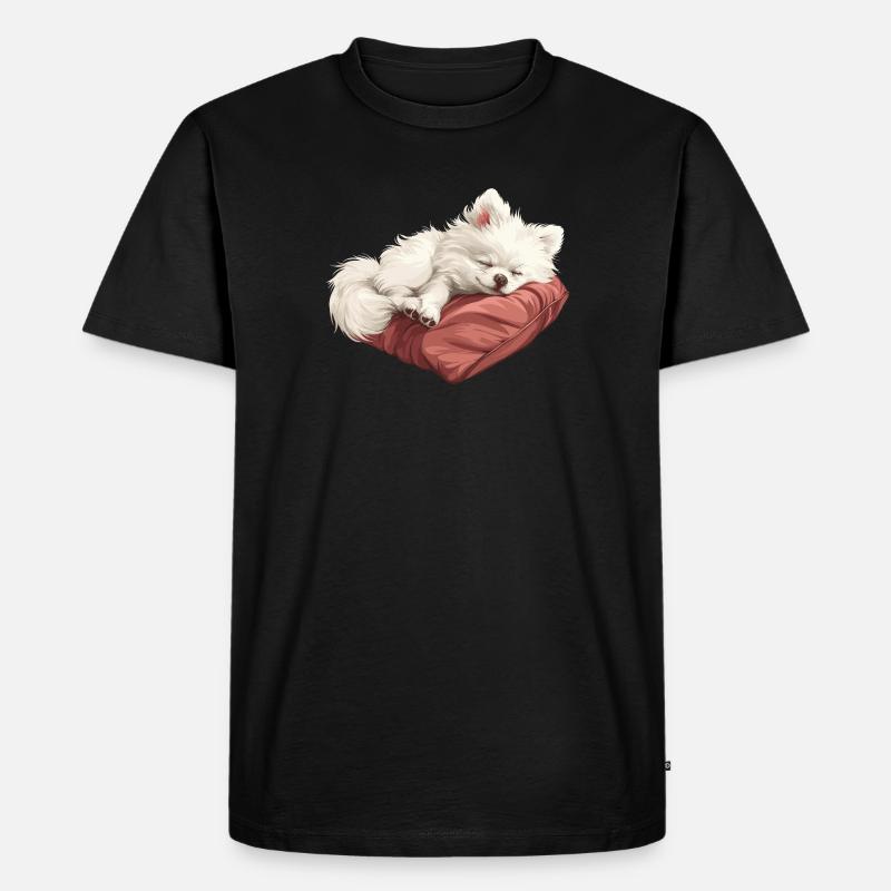Schlafender Spitz Welpe - Männer Premium Bio T-Shirt - Schwarz